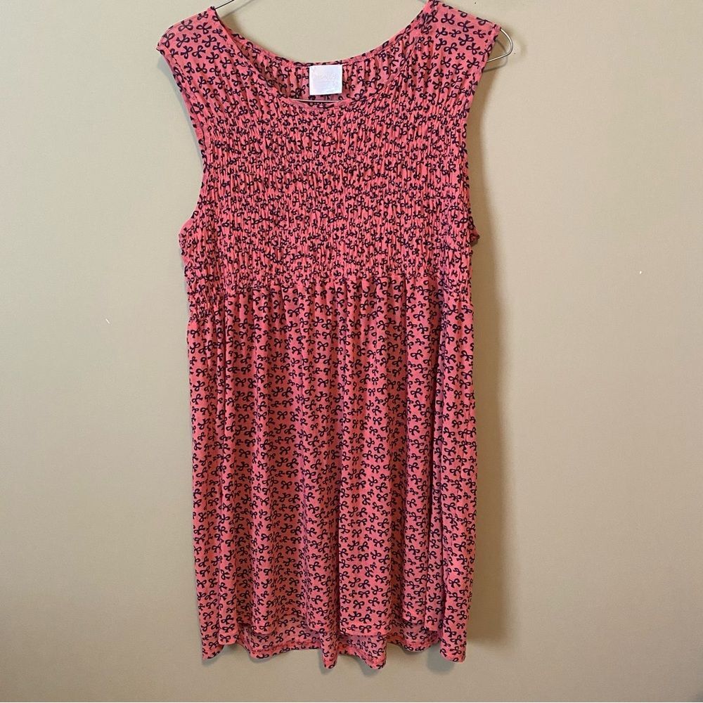 Siren Lily Maternity Coral and Black Bow Patterned Top